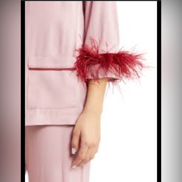 Sleeper Feather Trimmed Pajama Set